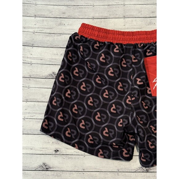 SLUNKS Mens Volleyball Lined Shorts Sz M Red Rock Logo Pattern Beach Gym Workout - Picture 13 of 16